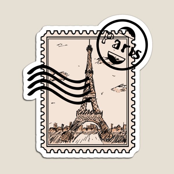 Cotton Fall in Love With Paris France French Postage Stamps Travel