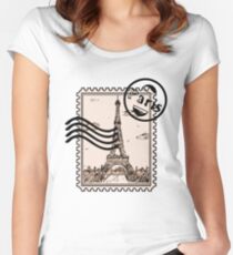 Camiseta entallada de cuello ancho Sello de París