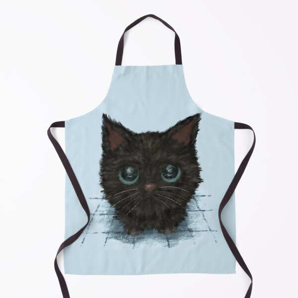 Item preview, Black cat with blue eyes looks up at me designed and sold by Toru Sanogawa.