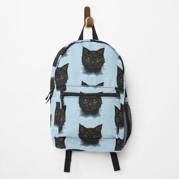 Item preview, Black cat with blue eyes looks up at me designed and sold by Toru Sanogawa.