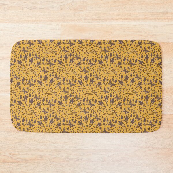 Item preview, Yellow and Purple Floral and Butterfly Pattern designed and sold by WOW TeesAndThings.