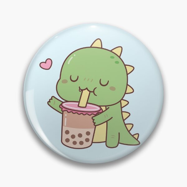Item preview, Cute Little Dino Loves Boba Milk Tea designed and sold by rustydoodle.