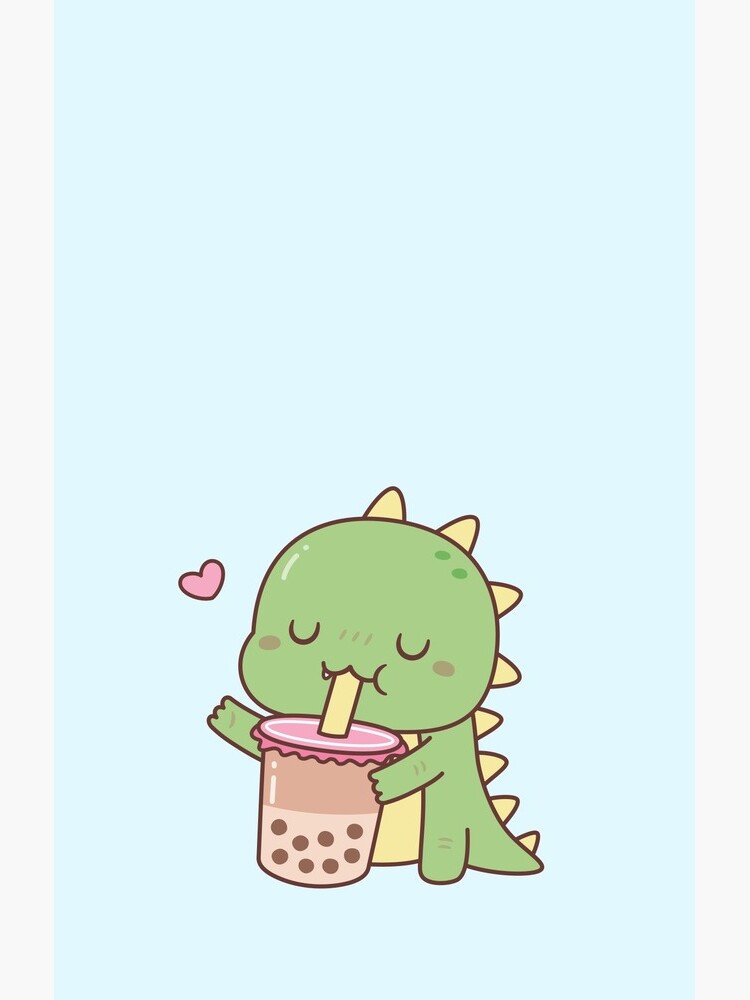 Cute Little Dino Loves Milk Sticker for Sale by rustydoodle