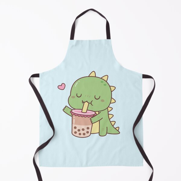 Item preview, Cute Little Dino Loves Boba Milk Tea designed and sold by rustydoodle.
