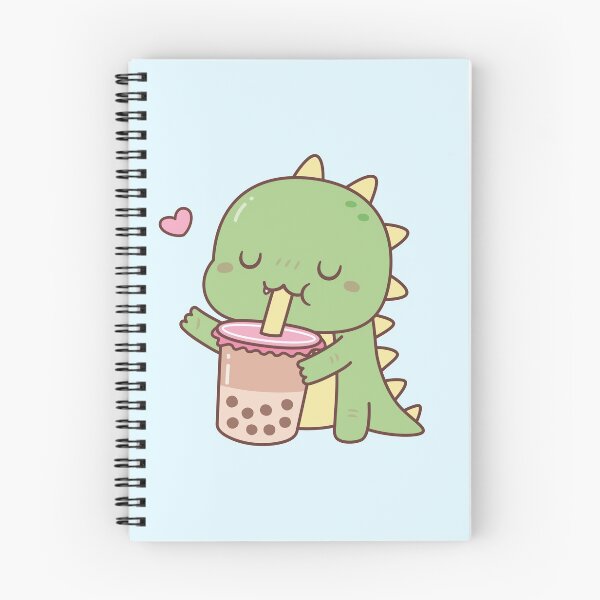 Item preview, Cute Little Dino Loves Boba Milk Tea designed and sold by rustydoodle.