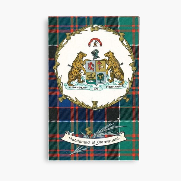 Item preview, Clan MacDonald of Clanranald Vintage Tartan Crest Badge designed and sold by BagTown Clans.