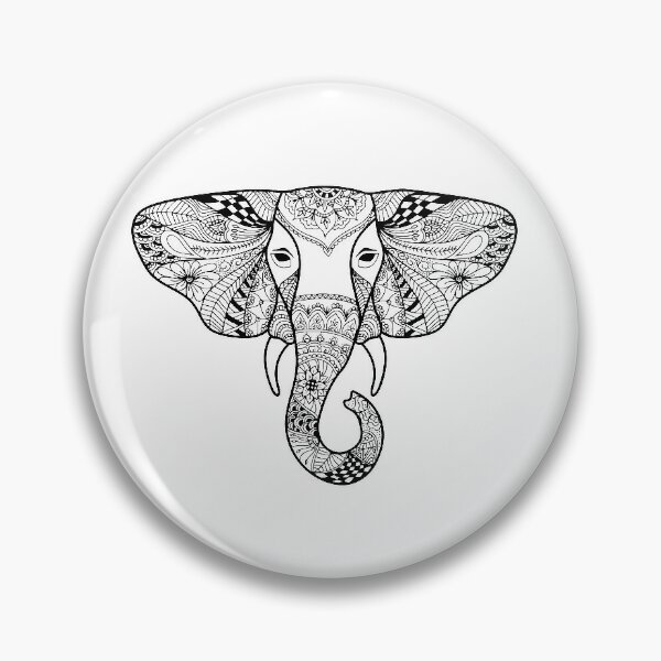 Download Elephant Mandala Pins And Buttons Redbubble