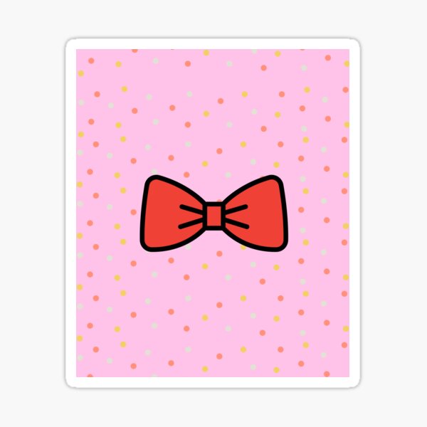 Sticker Tile vector pink bows on red strips background pattern 