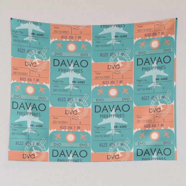 Item preview, DAVAO PHILIPPINES RETRO PLANE TICKET FILIPINO AMERICAN designed and sold by aydapadi.