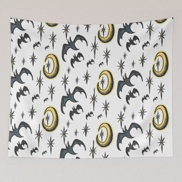 Item preview, Retro Bats Moon and Stars Pattern designed and sold by The White Bat.