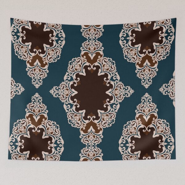 Item preview, Unique Victorian brown and blue pattern designed and sold by astrunb5.