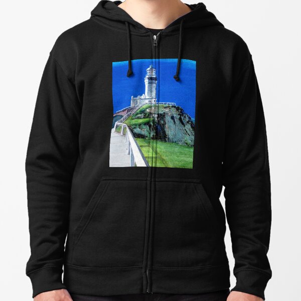 Light House - Cape Byron - Byron Bay Zipped Hoodie
