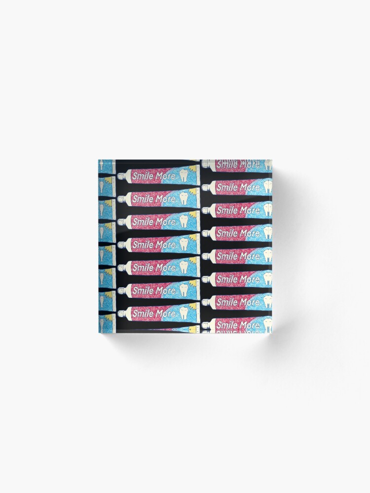 Alternate view of Smile More (Black) Acrylic Block