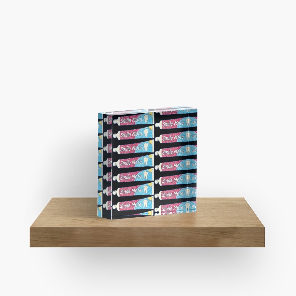 Smile More (Black) Acrylic Block