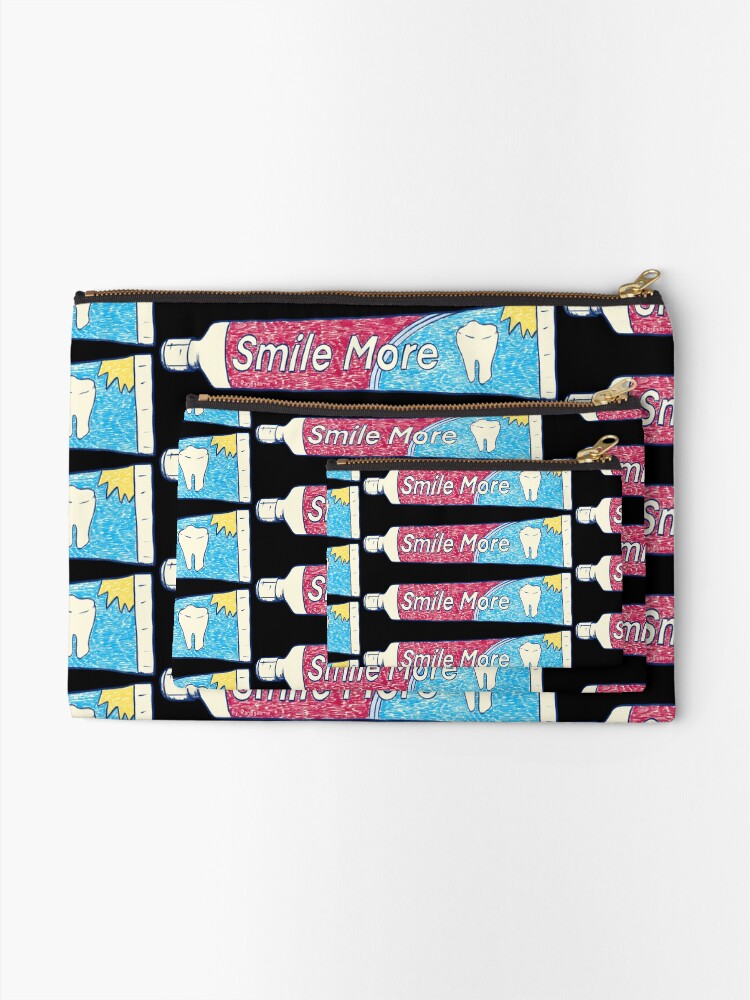 Alternate view of Smile More (Black) Zipper Pouch