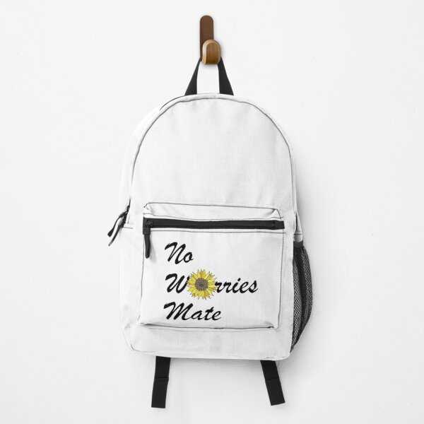 Artikelvorschau, Australische Phrase mit Sonnenblume No Worries Mate entworfen und verkauft von CJAura by Claire Jane Johnson.