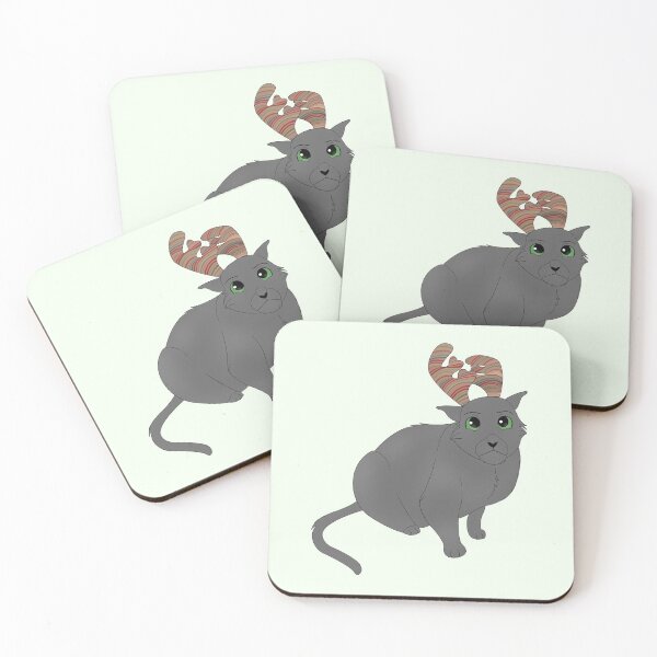 Item preview, Cartoony Cat with Antlers Illustration designed and sold by pawtraitdreams.