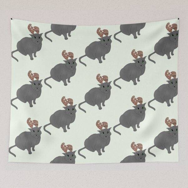 Item preview, Cartoony Cat with Antlers Illustration designed and sold by pawtraitdreams.