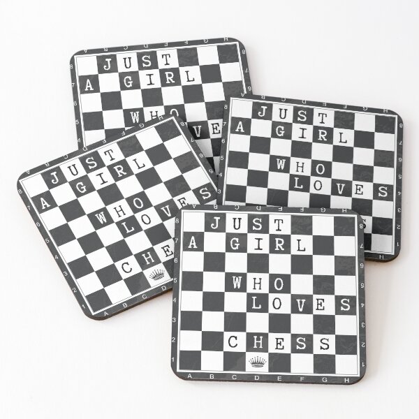 Item preview, Just A Girl Who Loves Chess | Black and White CHESS BOARD designed and sold by CozyMarket.