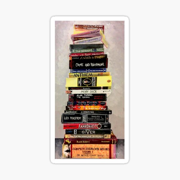 Stack o Books Sticker