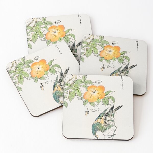 Item preview, grey starling and cercidiphyllum japonicum illustration 43380650151 designed and sold by Bird-Lore.