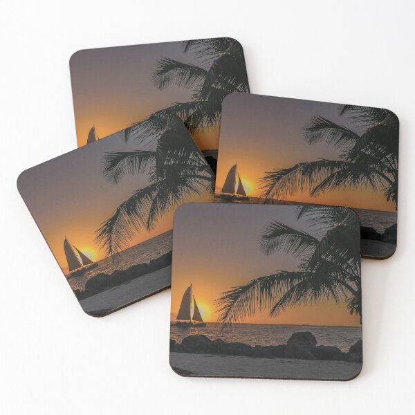 Item preview, Silhouette Palm Tree Beach Sunset Boat Cruising Sailing  designed and sold by henrymencia.