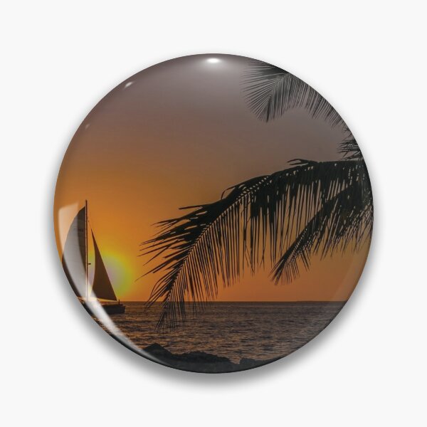 Item preview, Silhouette Palm Tree Beach Sunset Boat Cruising Sailing  designed and sold by henrymencia.