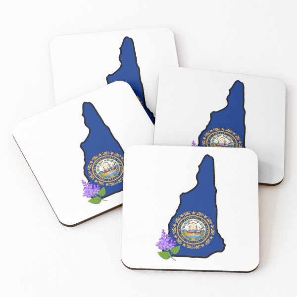 Item preview, State of New Hampshire Flag with State Flower Lilac designed and sold by Gsallicat.