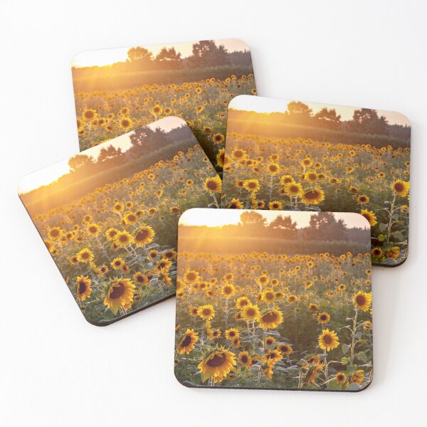 Item preview, Sunflower field with a setting sun designed and sold by Susan Sheldon.