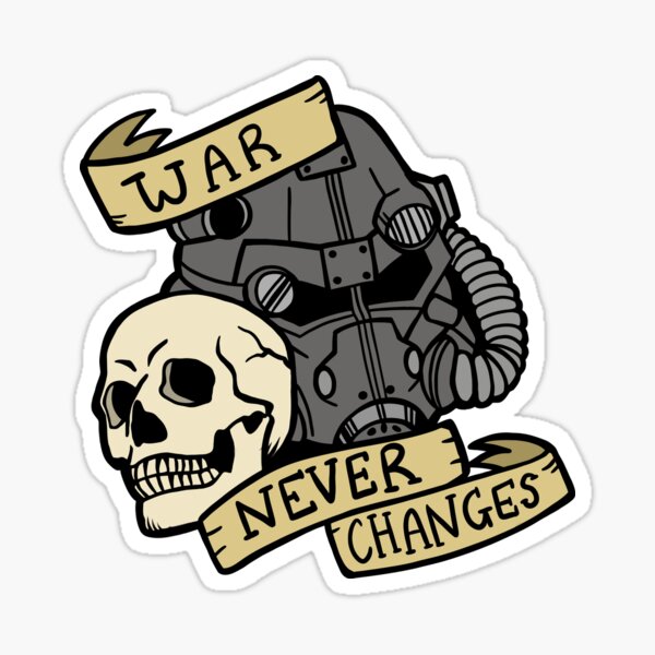 Vista previa del artículo con la obra «La guerra nunca cambia», diseñado y vendido por MonsterMaker.