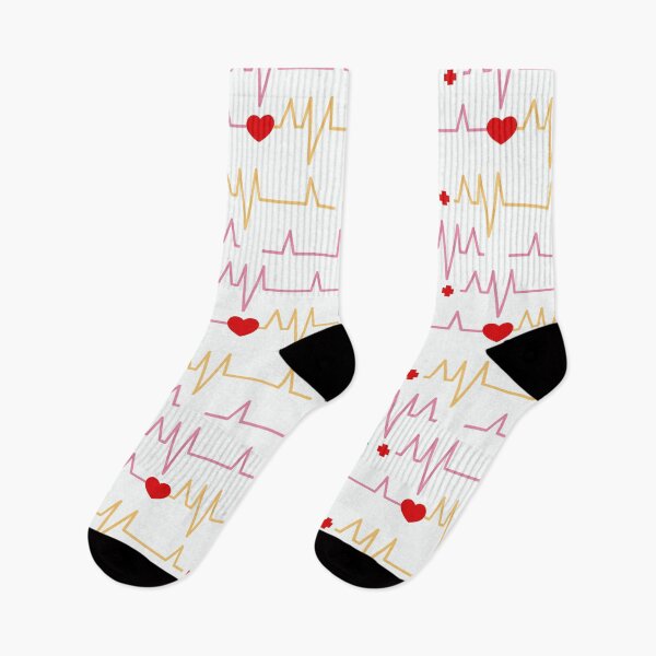Item preview, EKG and Hearts Nurse Doctor Pattern designed and sold by WOW TeesAndThings.