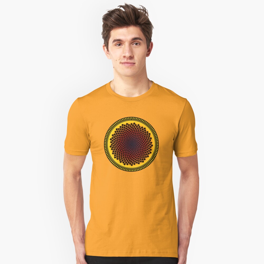 Sunflower Fibonacci Fractal Spiral Slim Fit T-Shirt