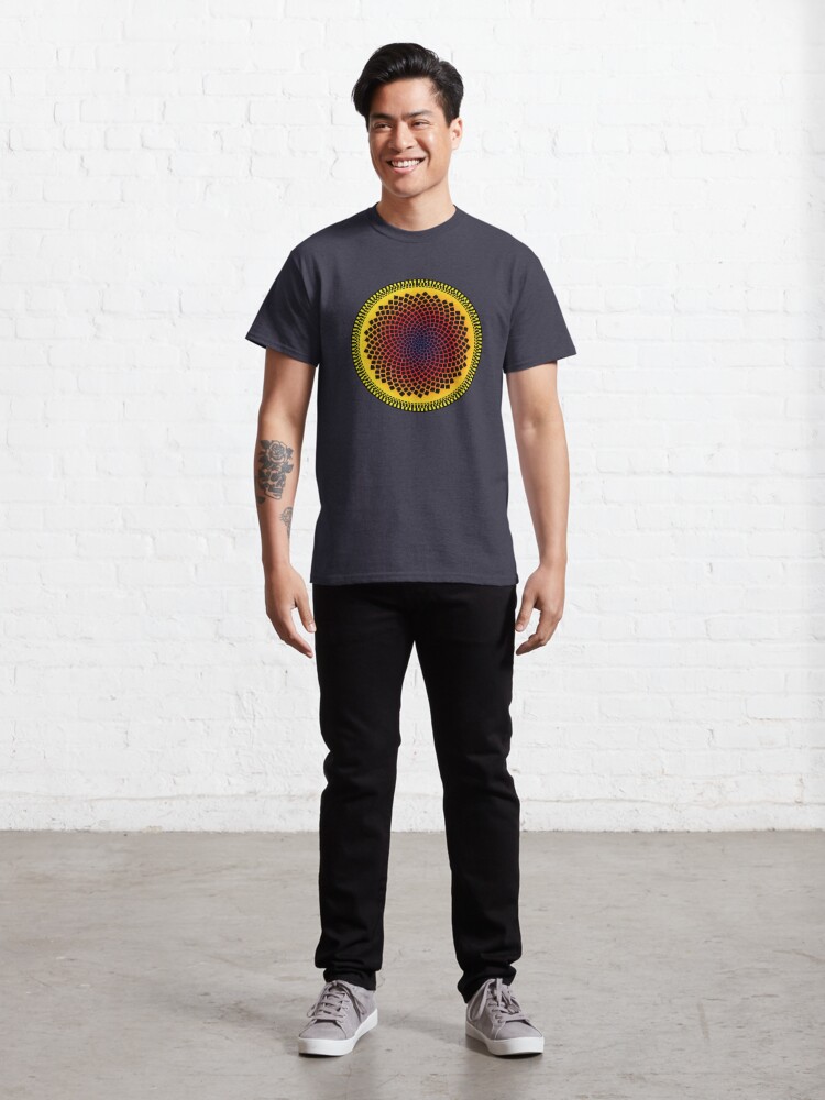 Alternate view of Sunflower Fibonacci Fractal Spiral Classic T-Shirt