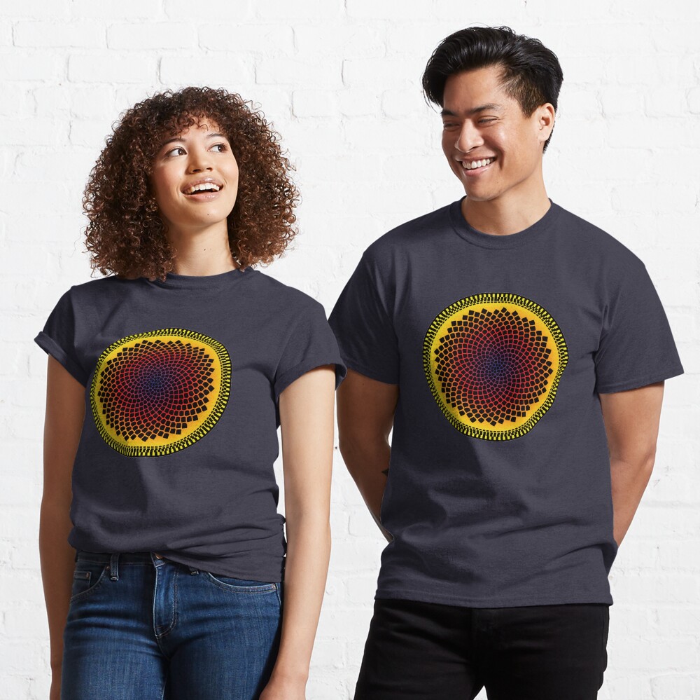 Sunflower Fibonacci Fractal Spiral Classic T-Shirt