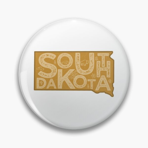 Artikelvorschau, South Dakota Map Typography Brown entworfen und verkauft von HelloGentry.