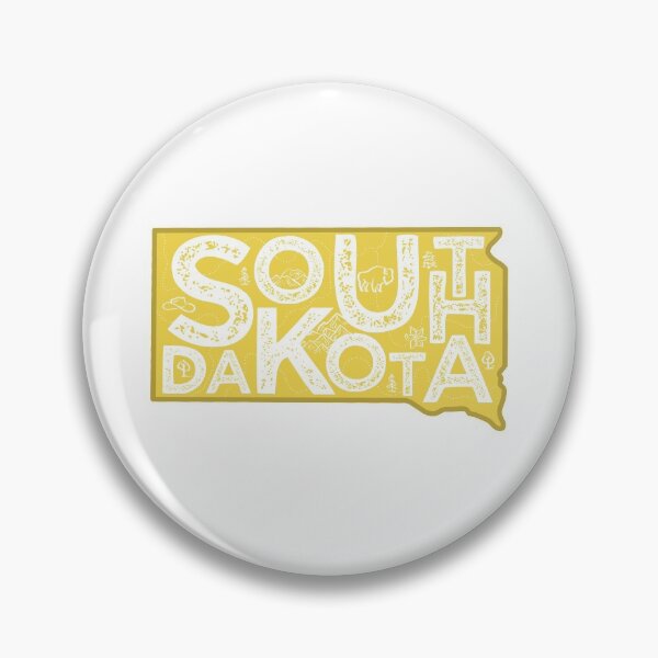 Artikelvorschau, South Dakota Map Typography Gold entworfen und verkauft von HelloGentry.