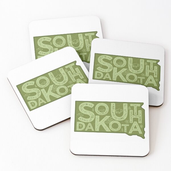 Item preview, South Dakota Map Typography Green designed and sold by HelloGentry.