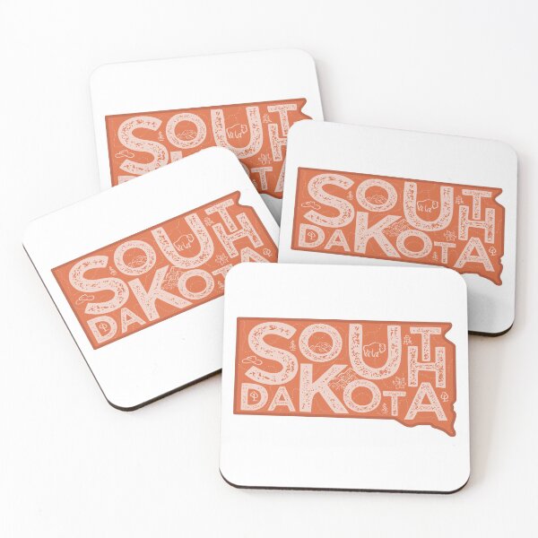 Item preview, South Dakota Map Typography Red designed and sold by HelloGentry.