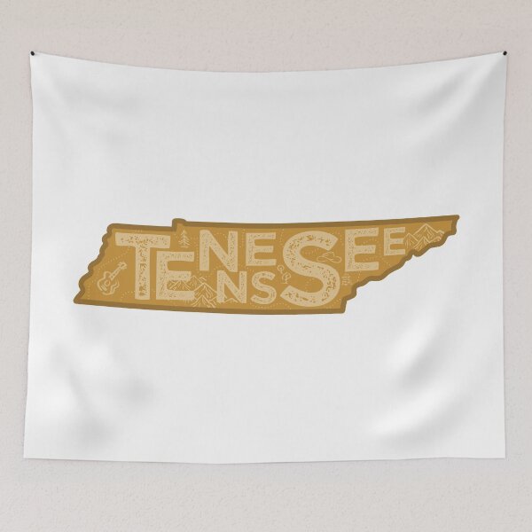 Item preview, Tennessee Map Typography Brown designed and sold by HelloGentry.