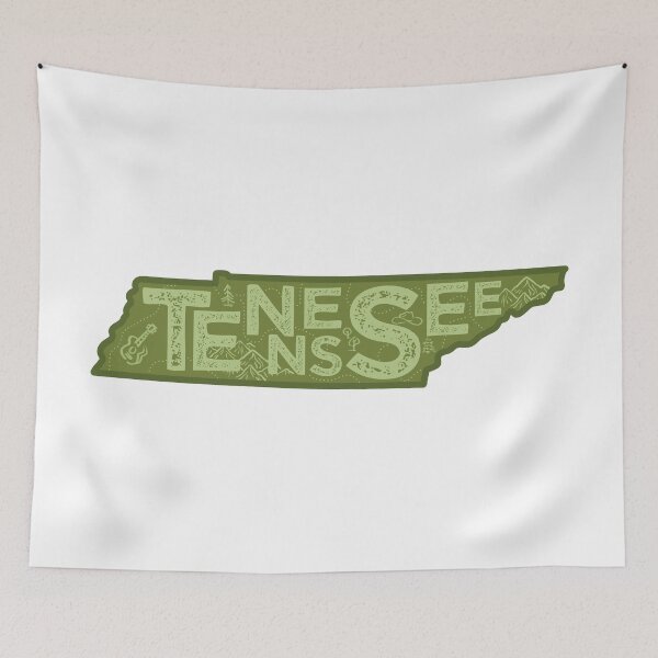 Item preview, Tennessee Map Typography Green designed and sold by HelloGentry.