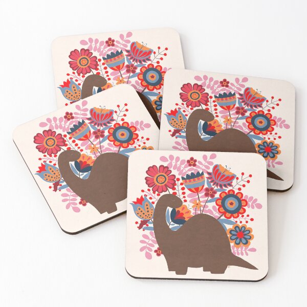 Item preview, Folksy Dino - Red, Brown and Pinks designed and sold by ToEllaBloom.