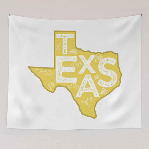 Item preview, Texas Map Typography Gold designed and sold by HelloGentry.