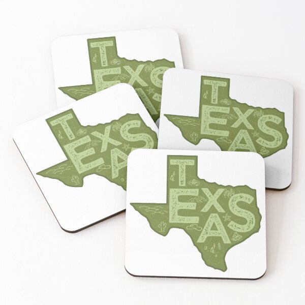 Item preview, Texas Map Typography Green designed and sold by HelloGentry.