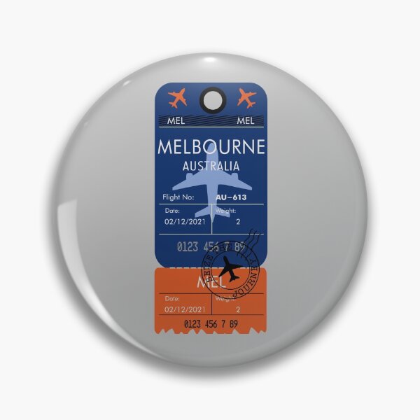 Item preview, MELBOURNE AUSTRALIA RETRO PLANE TICKET BAG TAG designed and sold by aydapadi.