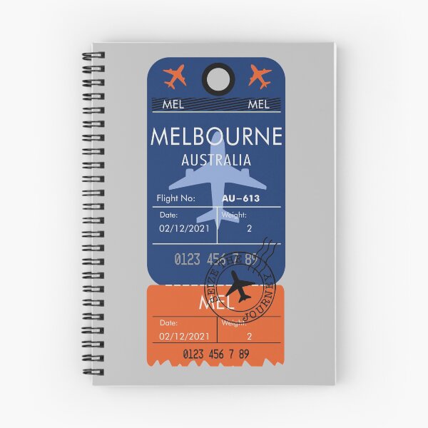Item preview, MELBOURNE AUSTRALIA RETRO PLANE TICKET BAG TAG designed and sold by aydapadi.