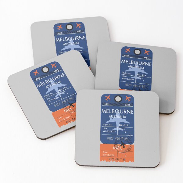 Item preview, MELBOURNE AUSTRALIA RETRO PLANE TICKET BAG TAG designed and sold by aydapadi.