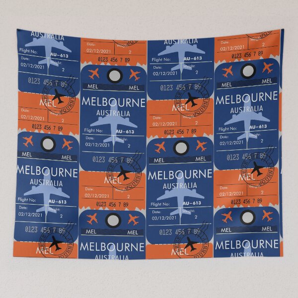 Item preview, MELBOURNE AUSTRALIA RETRO PLANE TICKET BAG TAG designed and sold by aydapadi.