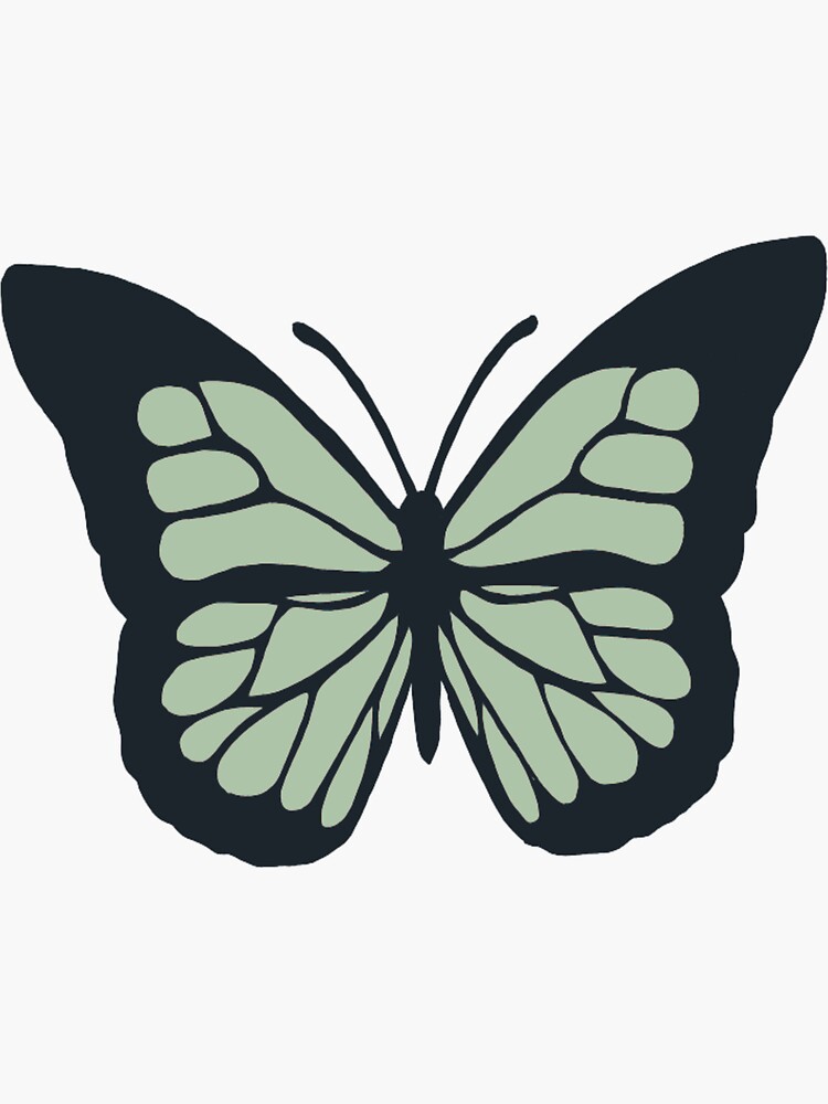 "Sage Green Butterfly Sticker" Sticker for Sale by Kaatieeeee11 Redbubble