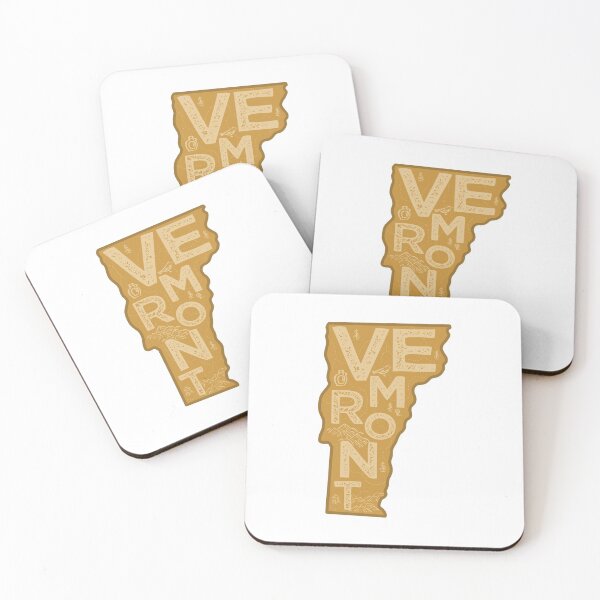 Item preview, Vermont Map Typography Brown designed and sold by HelloGentry.
