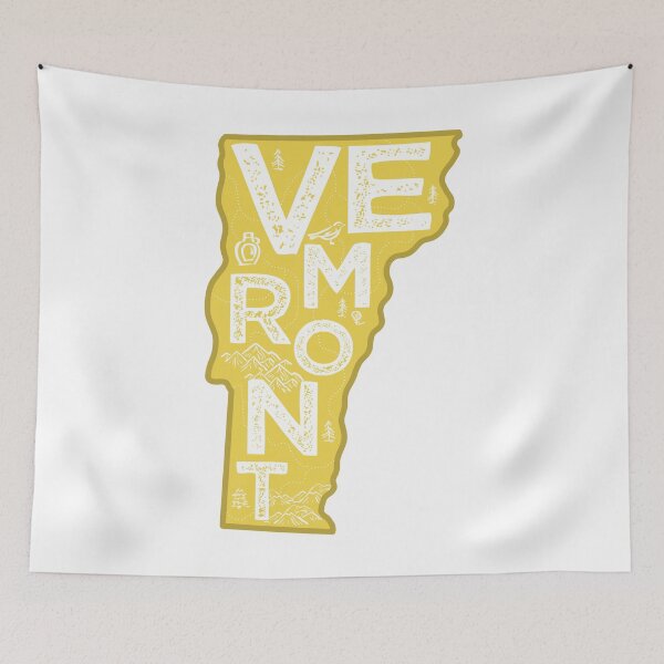 Item preview, Vermont Map Typography Gold designed and sold by HelloGentry.